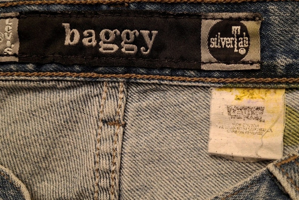 Vtg 1991 Levi's SilverTab Baggy Jeans 34x32 90s Skater Distressed