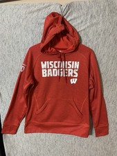Womens Adidas Wisconsin Badgers hooded pullover sweatshirt Size M Softball 10