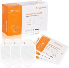 EalionMed Transparent Film Dressing 100PCS Waterproof Adhesive Wound Bandages