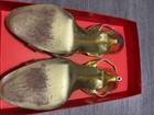 Rene Caovilla Vintage Serpente Gold High-Heel Sandals — photo 5