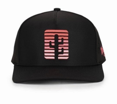 Waggle Black/Pink Snapback Hat One Size Solid Adjustable Cactus Casual Outdoor