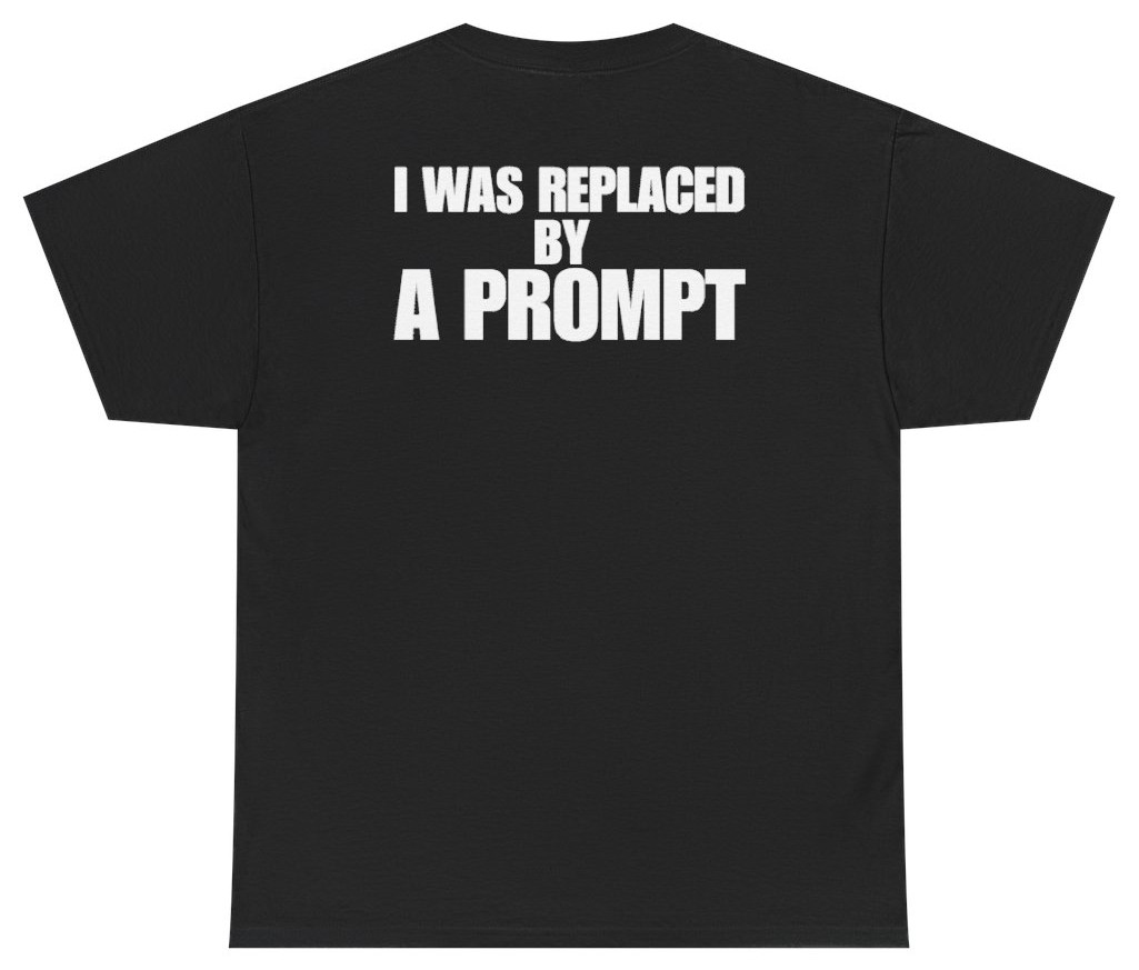 I Was Replaced By A Prompt Tee (Back Print) | Unethical Threads