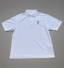 Nike Golf TPC Sawgrass Polo Shirt  L White Dri-Fit Tour Performance Short Sleeve