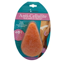 Spongeables Anti-Cellulite Body Wash Sponge Peony Blossom 4-in-1