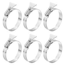 6pcs 1.6"-2.5" (40-63mm) Adjustable 304 Stainless Steel Worm Gear Hose Clamp