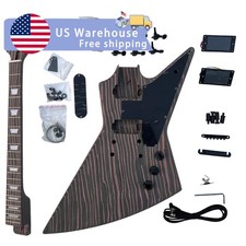 Unfinished Zebrawood Bone Nuts DIY Electric Guitar Kits Set In Free Shipping