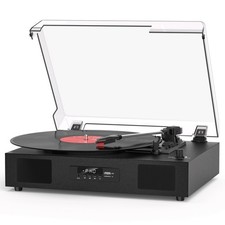 Vinyl Record Player with Built-in Stereo Speakers, Vinyl to USB Recording, Be...