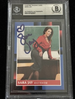 Sara Jay Signed Trading Card Beckett BAS Encapsulated Autograph Grade 10 COA