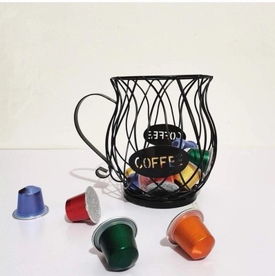 Metal Coffee Pod Holder Mug Rack   Coffee Capsule Storage Basket Organizer