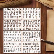 TIESOME Reusable Gothic Letter Stencils, 8 Pcs 1 and 2 Inch Old English Font ...
