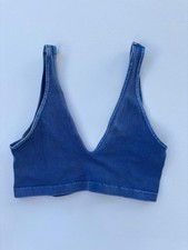 Tiger Friday Blue Acid-Wash Seamless Bra Top