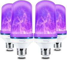 LED Flame Effect Light Bulb, 4 Modes E26 Base Fire Light Bulbs with Gravity S...