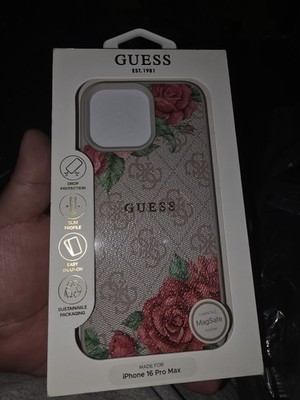 Guess Case For iPhone 16 Pro Max Classic Logo MagSafe Pink