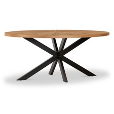 Roseland Furniture Sunburst Oak 180cm Ellipse Dining Table RRP £555