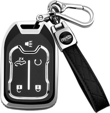for GMC Key Fob Cover with Keychain Key Case Shell TPU Full Protection Compati