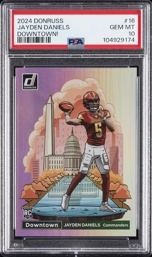 2024 PANINI DONRUSS DOWNTOWN! #16 JAYDEN DANIELS PSA 10