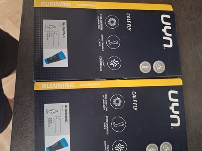 3 X UYN Damen Calf Fly Kompression Wadenärmel L TÜRKIS/SCHWARZ KOSTENLOSER VERSAND 