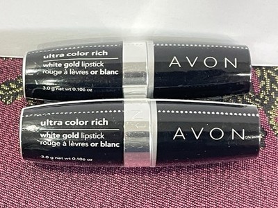 2 PACK Avon Ultra Color Rich Lipstick White Gold Shimmering Nude A500 Discontinu