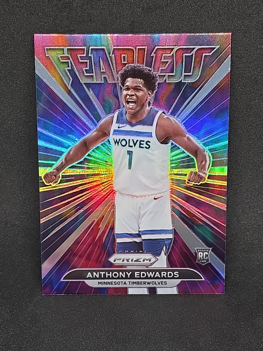2021-22 Panini Prizm Anthony Edwards RC Fearless Silver Prizm Rookie #15 TWolves