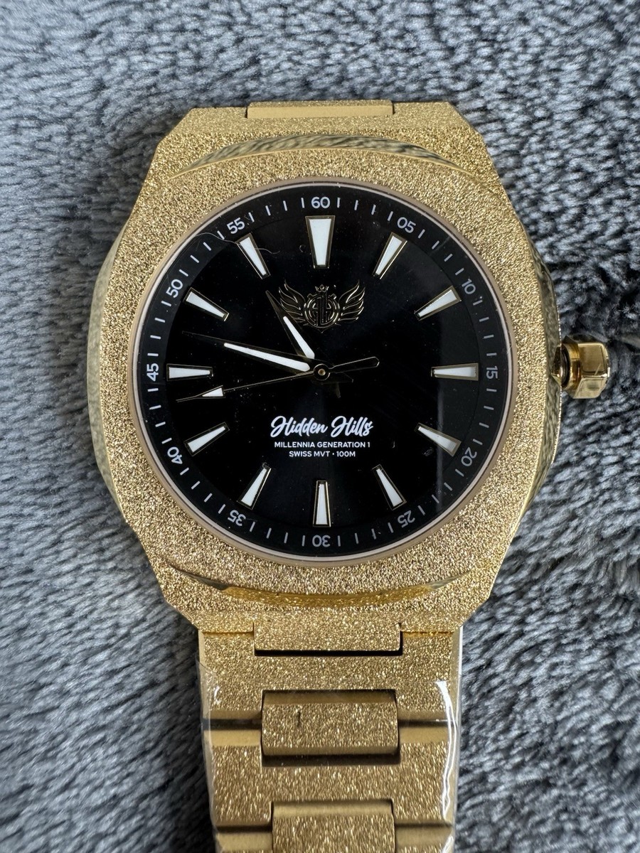 Hidden Hills Millennia G1 Watch Black Gold Frosted M-G1-BLKGLD-F New Box/Papers Millennia G1 Black/Gold Crystal | Hidden Hills Watches main image 4