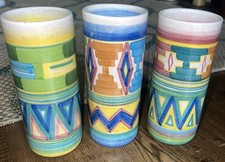 Vintage Ibarra La Paz Pottery Art Flower Vases Set of 3