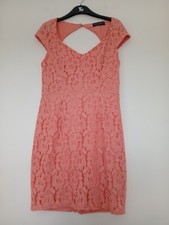 Dorothy Perkin Short Length Evening/Occasion Dress in Pink Lace Design, Size 12