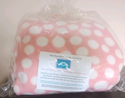 Dot Pattern Fleece Blanket ''Cozies 4 Chemo'' New In Sealed Bag