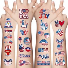 Awinmay 4th of July Temporary Tattoos - 80 Pcs Independence Day American Flag