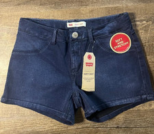 Levi's Blue Shorty Short Jean Shorts- Adjustable waist-Girls Size 12 NWT