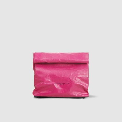 Simon Miller PinkBlack Leather Small Lunch Bag Clutch
