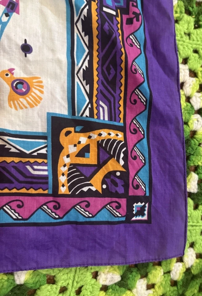 Pañuelo Bandana Vintage Wamcraft Retro SouthWestern Rockabilly Púrpura EE. UU. Foto 3 de 4