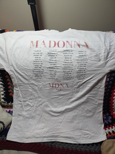 Madonna 2012 MDNA Tour T-Shirt Double Sided XL White Tee Madame X Confessions  - Picture 5 of 6
