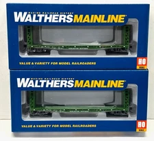 Walters HO 2 BN Burlington Northern GSC Bulkhead Flat Cars. 910-5904, 5905. New!