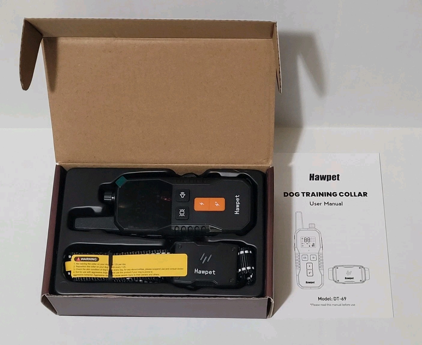 HAWPET DOG SHOCK COLLAR WITH REMOTE CONTROL 4000FT DOG TRAINING COLLAR DT-69