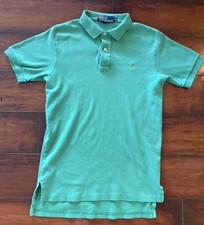 Vintage Made In USA Polo By Ralph Lauren Green Orange Logo Polo Shirt M 80s 90s