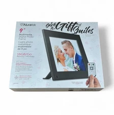 Aluratek 9” Digital Photo Frame 16GB Auto Rotate Motion Sensor Remote ADFPR09