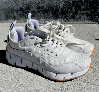 Reebok Zig Kinetica White Low Top Lace-Up Unisex Adults Athletic Sneakers