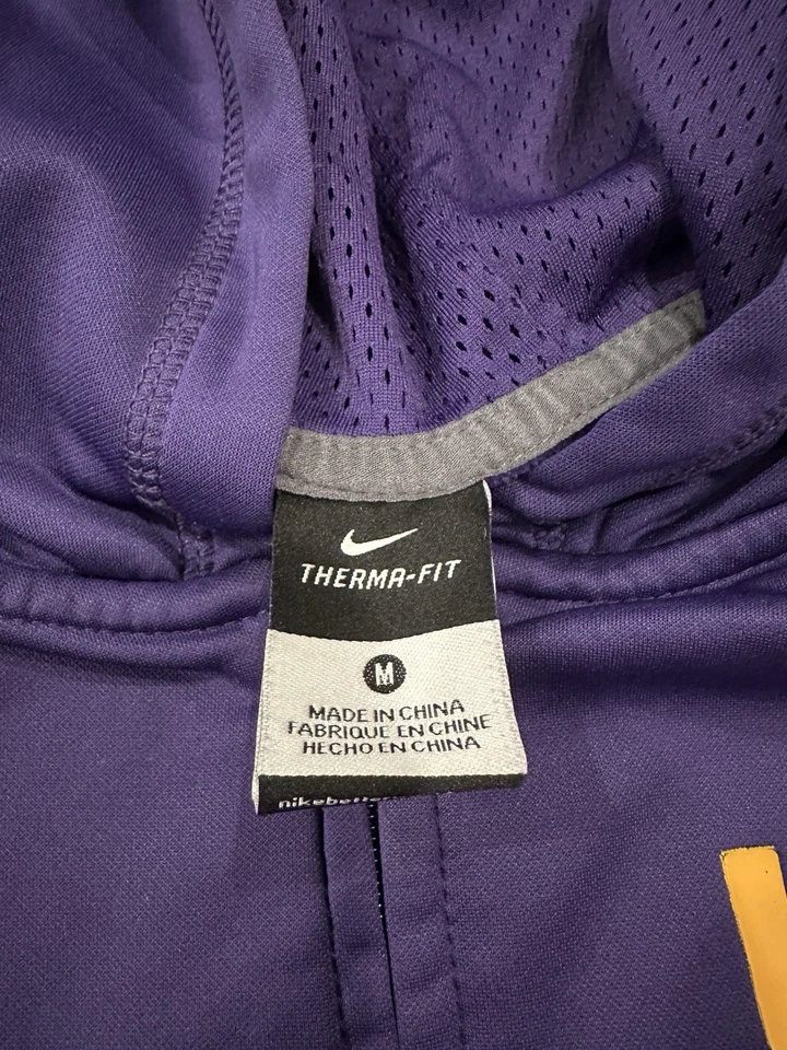 耐克 Therma Fit 全拉链 LSU 青少年中号紫色连帽衫运动衫拉链 — 第 4/4 张图片
