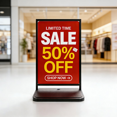 24''x36'' Heavy Duty Slide-in Sidewalk Sign Holder for Outdoor Advertising Poster