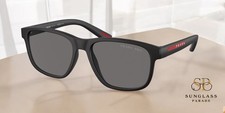 PRADA LINEA ROSSA PS 06YS DG002G Black Rubber Grey Polarize 56mm Mens Sunglasses