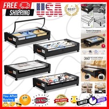 4 Pack Under Bed Storage with Wheels, Under Bed Storage Containers with Lids,...