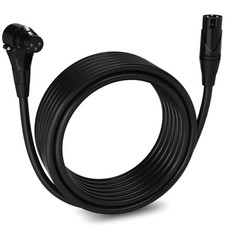 25 Feet Right Angle XLR Female to Male 3 Pin Mic Cord for Powered Speakers Au...