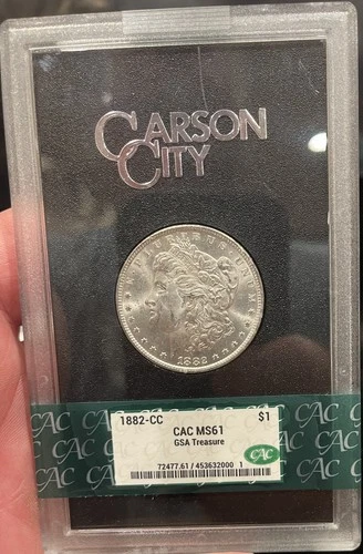 1882-CC Carson City Morgan Silver Dollar GSA Treasure CAC MS61