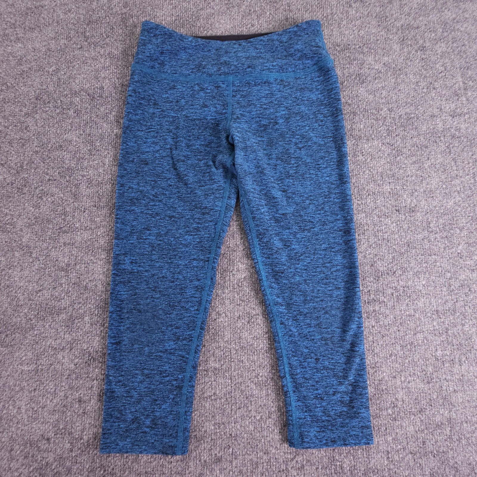 Beyond Yoga Pants Womens Large Blue Heathered High Waist Stretch Leggings USA-image