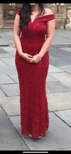 NWOT Quiz Bardot Embellished Sequin Cocktail Formal Prom Gown Navy Blue 8