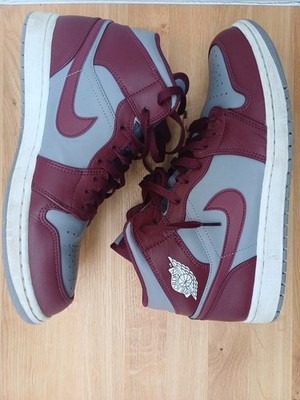 Nike Air Jordan 1 Mid 45,5 cherrywood red/cement grey/white