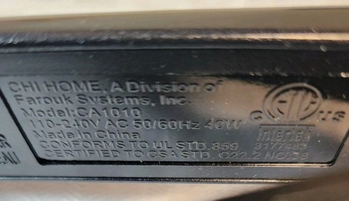 CHI Air Expert Ceramic Flat Iron 1" Tourmaline Model CA1010 Tested & Works - Picture 3 of 4