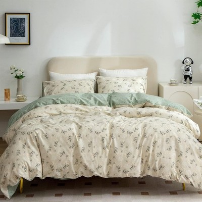 Floral Queen Duvet Cover Set - 100% Microfiber Chic Bedding for All Seasons, 3