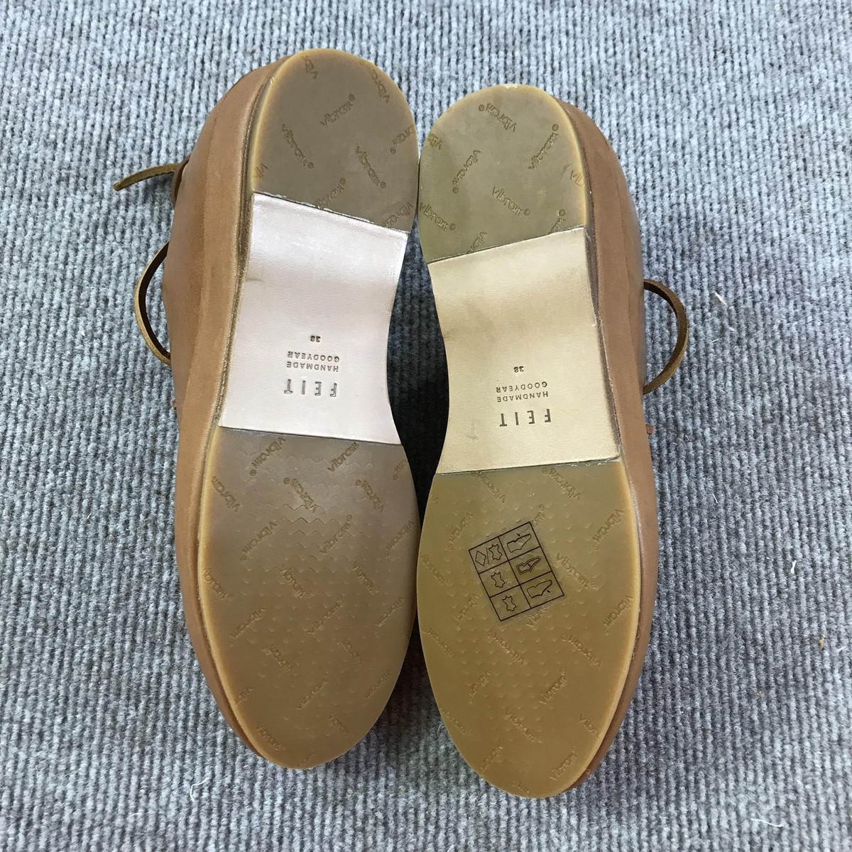 FEIT Hand Sewn Low Rubber Shoes Mens Size 38 Tan Semi  display picture 2