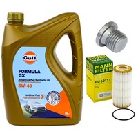 MotoröL Filter Set 5W-40 5 Liter + ÖLablassschraube FüR Audi A5 Q5 1.8 2.0 Tfsi
